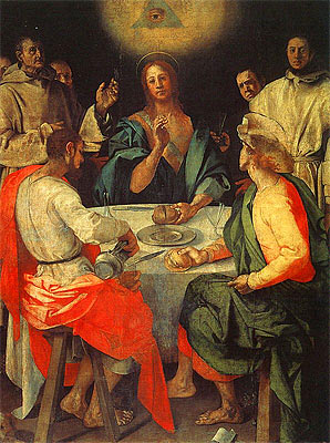 The Meal in Emmaus - Painting by Jacopo da Pontormo